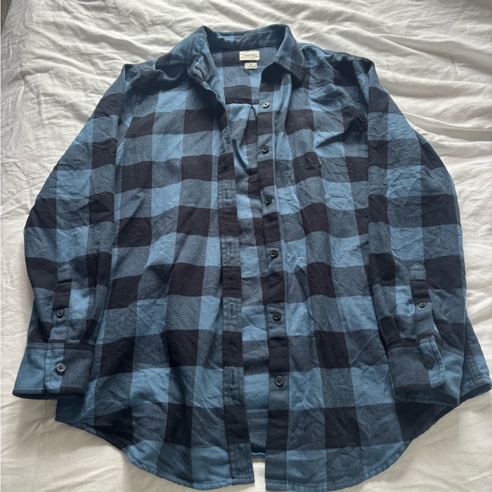 Wilfred Free Sail Shirt -Blue and Black Checkered Shirt